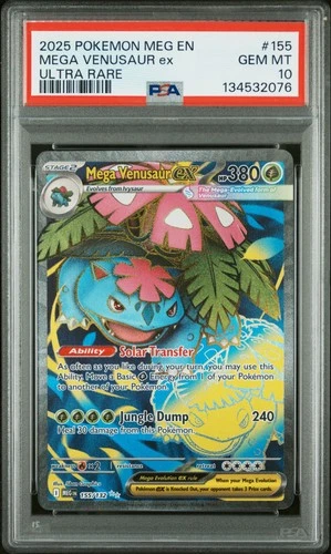 2025 POKEMON MEG EN-MEGA EVOLUTION ULTRA RARE #155 MEGA VENUSAUR EX PSA 10