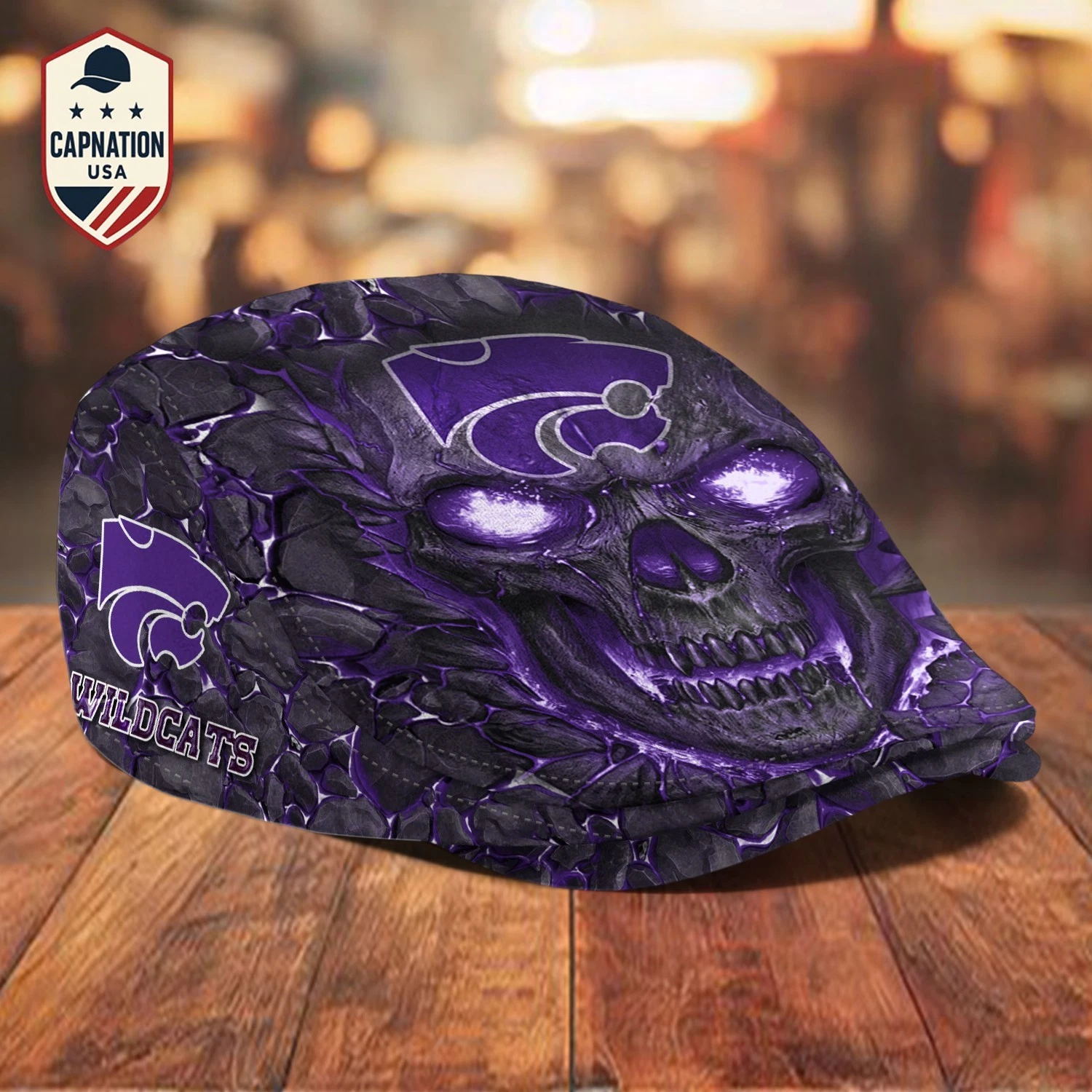 Kansas-State-Jeff Cap NCAA Newsboy Cap Golf Cap NCAA Flat Cap For Men