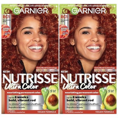 Garnier Nutrisse Ultra Color RC1 Copper Red Permanent Hair Color Pack of 2