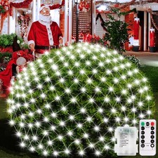 DBFAIRY Battery Powered Christmas Net Lights 5 x 5Ft, 100 LED Net Lights Batt...