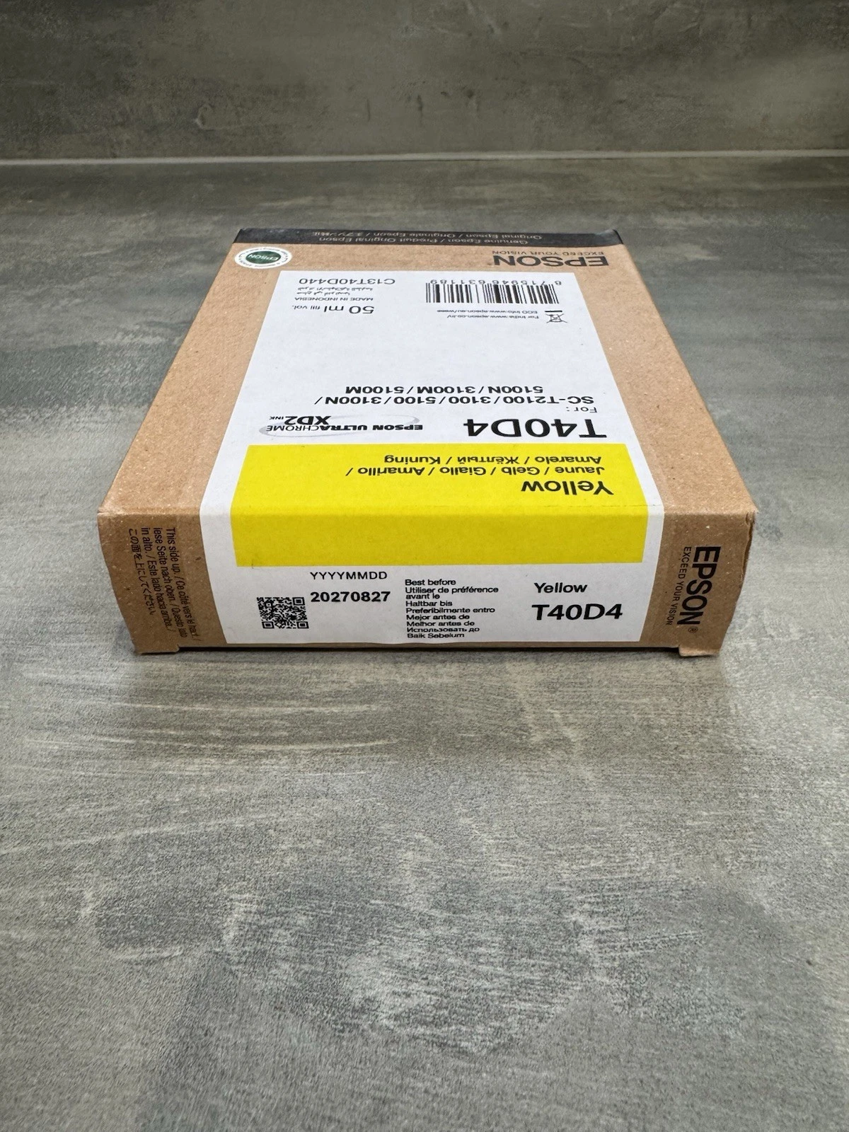 Genuine Epson T40D4 Yellow Cartridge 50ml Expiry 2027 Brand New 3