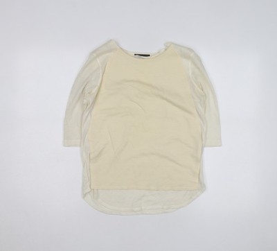 The Kooples Basic-T-Shirt Damen beige 3/4-Arm Rundhals XS