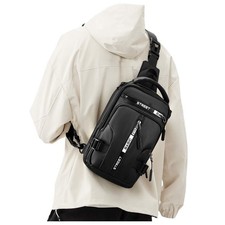 Small Black Sling Crossbody Bag for Men Women, Tactical Backpack Shoulder Day...