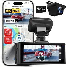 REDTIGER 4K HDR Dash Cam Front and Rear, STARVIS 2 Sensor, 5.8GHz WiFi APP Smart