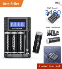 High Capacity AA Rechargeable Batteries - Fast Charging Lithium - USB Charger