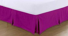 LUXURY PLAIN DYED PLEATED POLY COTTON PLATFORM BASE VALANCE SHEETS ALL SIZES