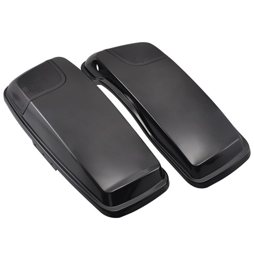 2 tapas de altavoz de alforja negras para Harley Road King Street Glide 2014-2018 2019 - Imagen 7 de 13