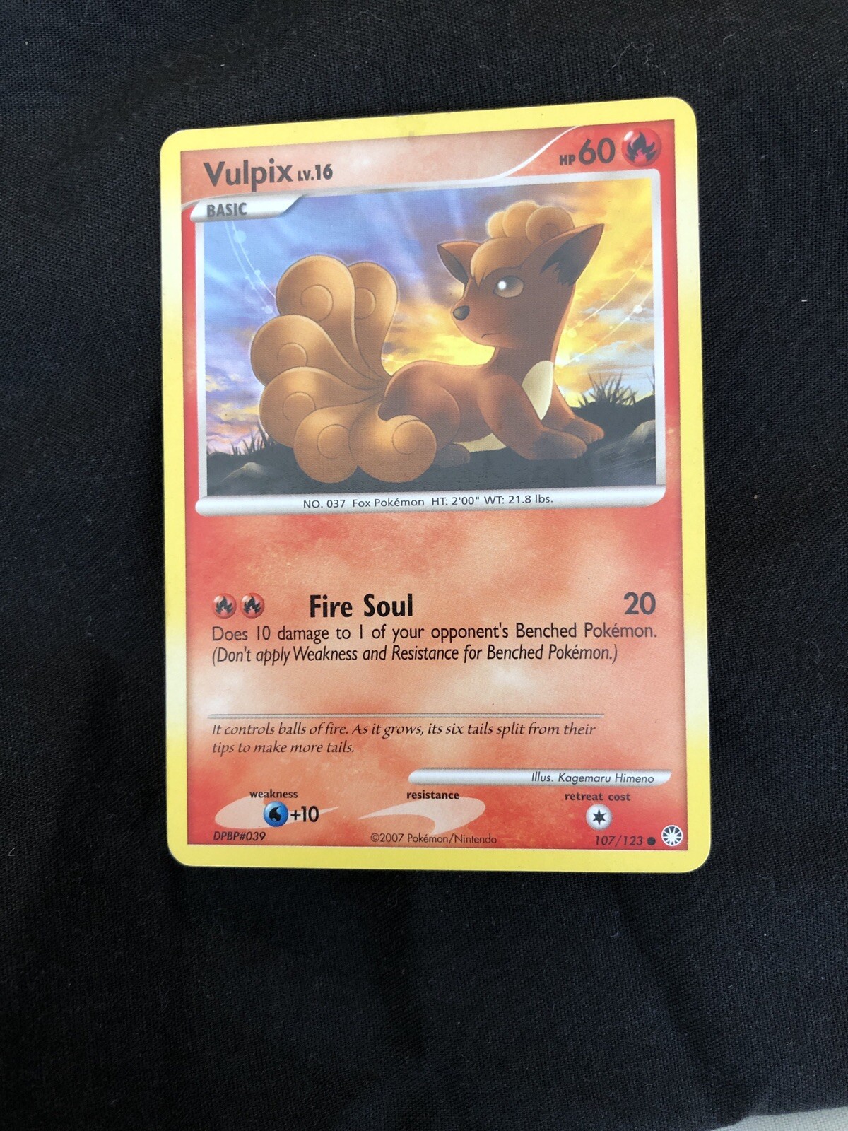 Pokemon Vulpix 107/123 Mysterious Treasures Common Near Mint Condition