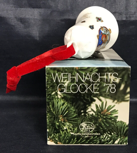1. HUTSCHENREUTHER Porzellan Weihnachtsglocke 1978 OVP Samtband 7 cm Ole Winter - Bild 8 von 10
