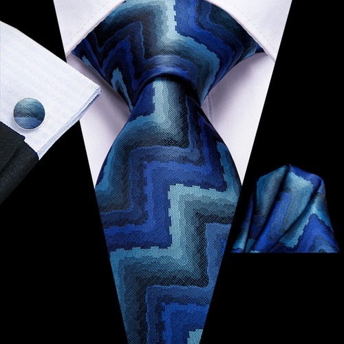 USA Men's Necktie Tie Paisley Striped Solid Hanky Cufflinks Set Wedding - Picture 102 of 162
