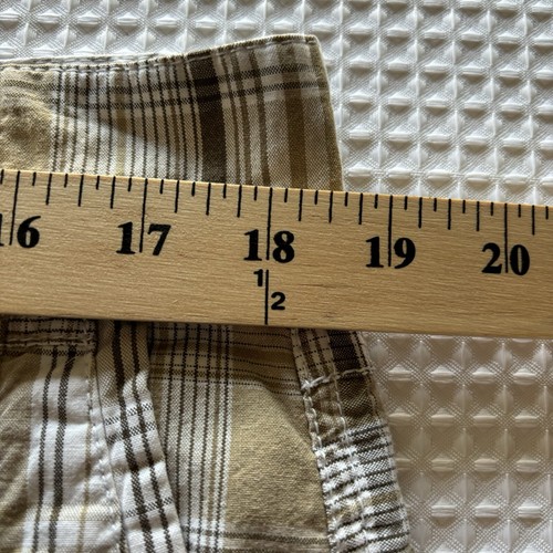 Vintage Billabong Shorts Mens 36 Beige Brown Madras Plaid Board Pockets - Picture 11 of 15