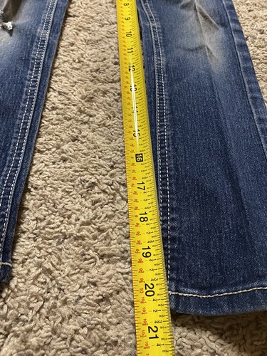 Faded Glory Jeans Girls Size 6 Medium Blue Wash Embroidered Distressed Faded - Picture 10 of 12