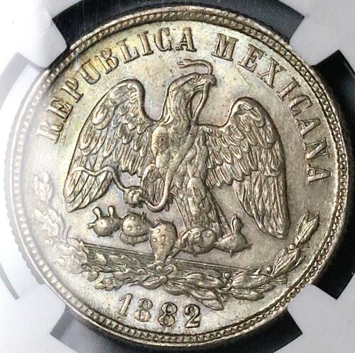 1882/1-Mo NGC MS 61 Mexico 50 Centavos Silver 2k Silver Coin POP 1/1 (24092403C)