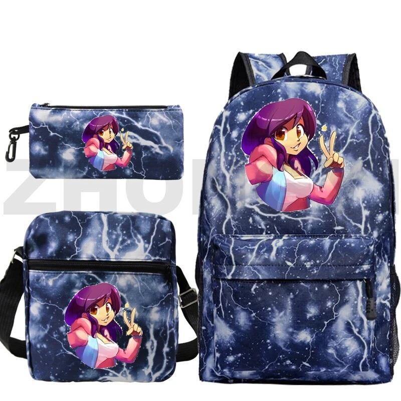 3 Pcs/Set Canvas Aphmau Backpacks Back Pack Anime As A Cat Aphmau Merch  Women