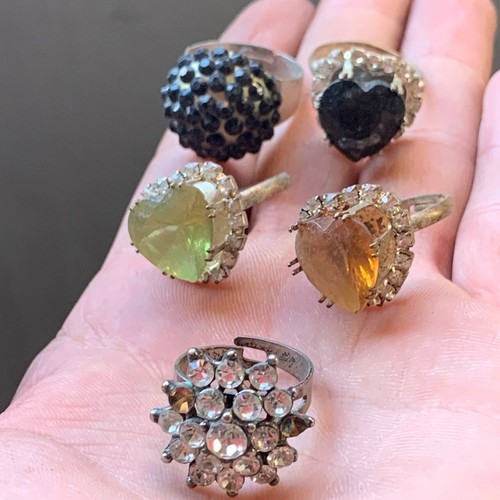 Trachtenring 5 Stück Vintage bis Neu verschiedene Größen mit Glas - Bild 6 von 6