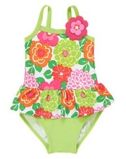 NWT Gymboree Skirted Ruffle Island Bouquet Flower One-Piece Swimsuit 3T 4T