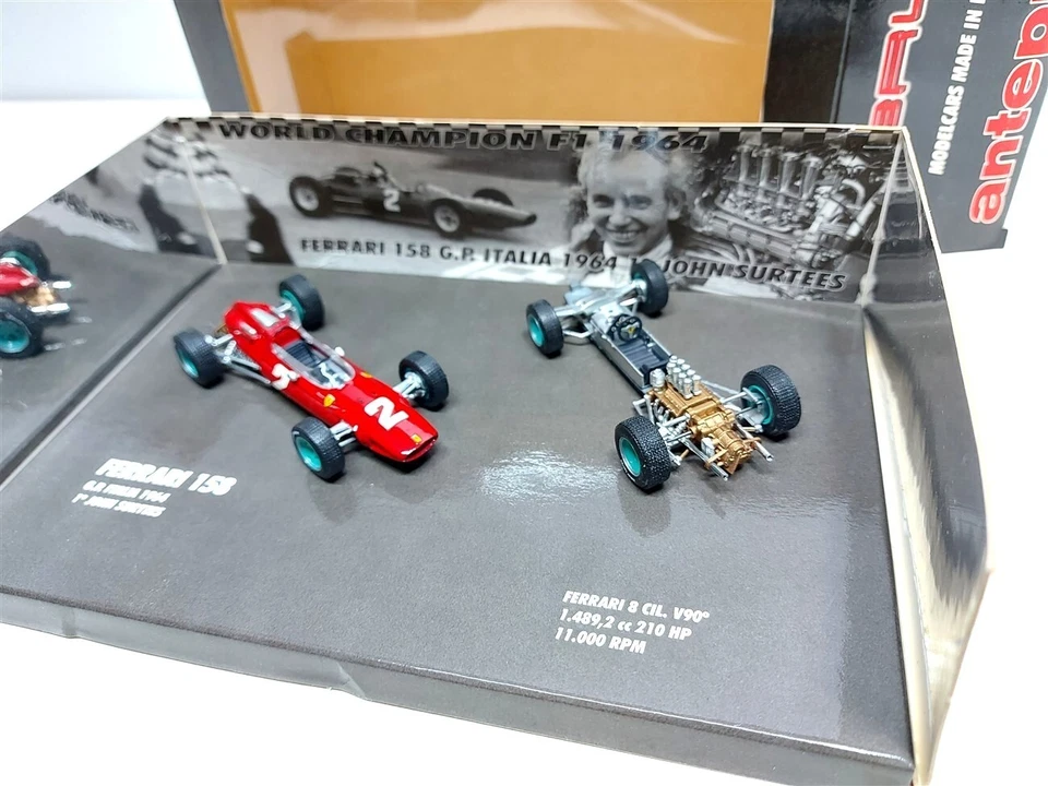 Cofanetto Ferrari 158 GP Italia F1 1964 J. Surtees World Champion - 1/43 Brumm - Immagine 3 di 4