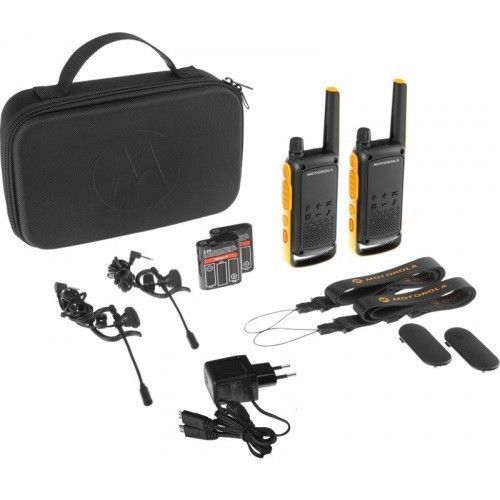 Paar Walkie Motorola T82 +Ladegerät+Kopfhörer+Koffer+ Micros Von Hand - Zdjęcie 5 z 6