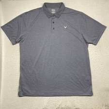 Callaway Polo Shirt Opti Dri Mens 2XL XXL Blue Striped Short Sleeve Golf