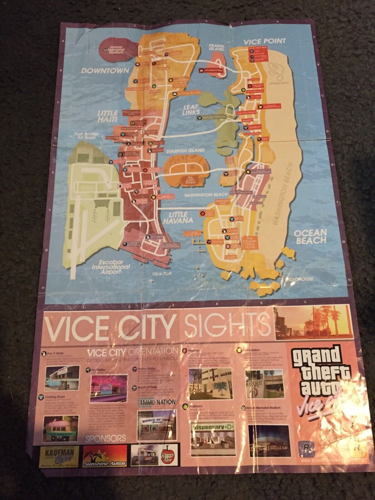 GTA Vice City Mapa/Pôster para PS2 - Escorrega o Preço