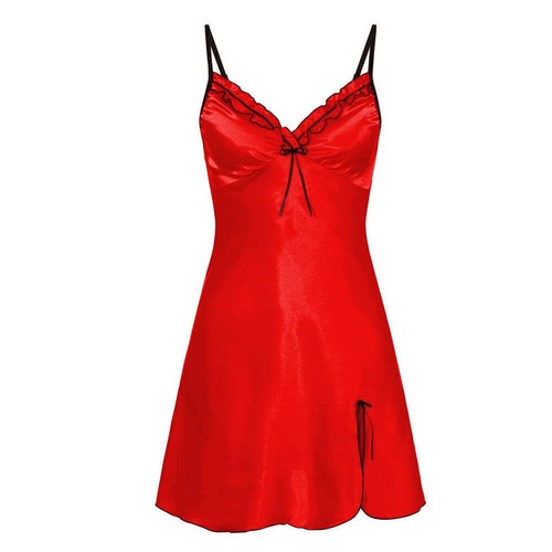 Women Silk Lace Robe Babydoll Dress Sexy-Lingerie Nightdress Sleepwear Nightgown - Bild 4 von 13