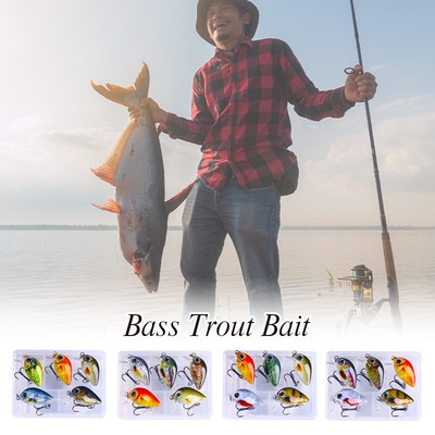 5Pcs 1.5g 3cm Mini Crankbait Kit Artificial Wobblers Hard Bait Bass Fishing Lure