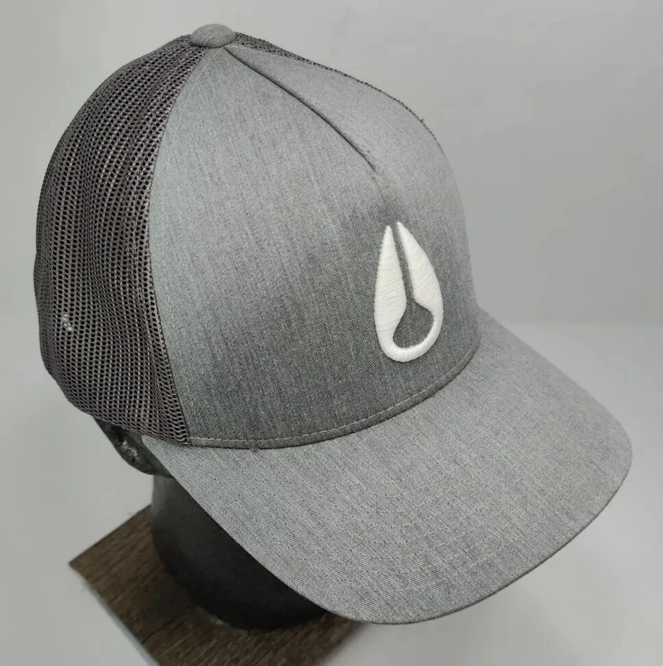 Sombrero para hombre Nixon ajustable surf skate Hawaii gris blanco bordado logotipo OSFM Foto 4 de 4