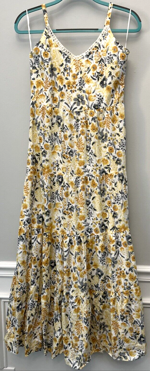 Joie Maxi Dress Floral Spaghetti Strap Empire Waist Sleeveless Size 8-image