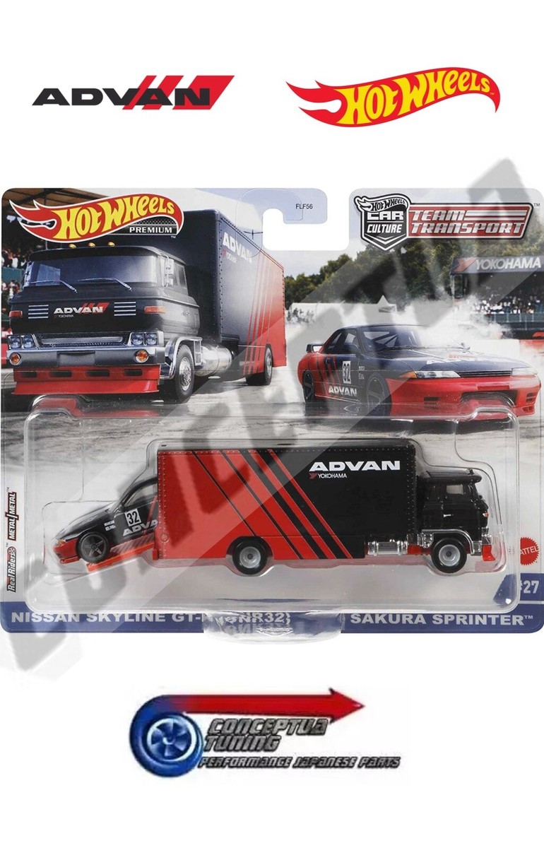 HOT WHEELS CAR CULTURE TEAM TRANSPORT ADVAN R32 GTR SKYLINE