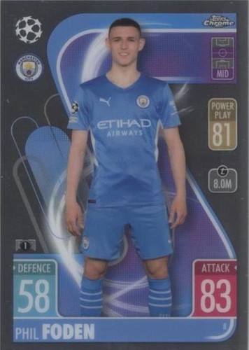 2020-21 Topps Chrome Sapphire UEFA Champions League #34 Phil Foden