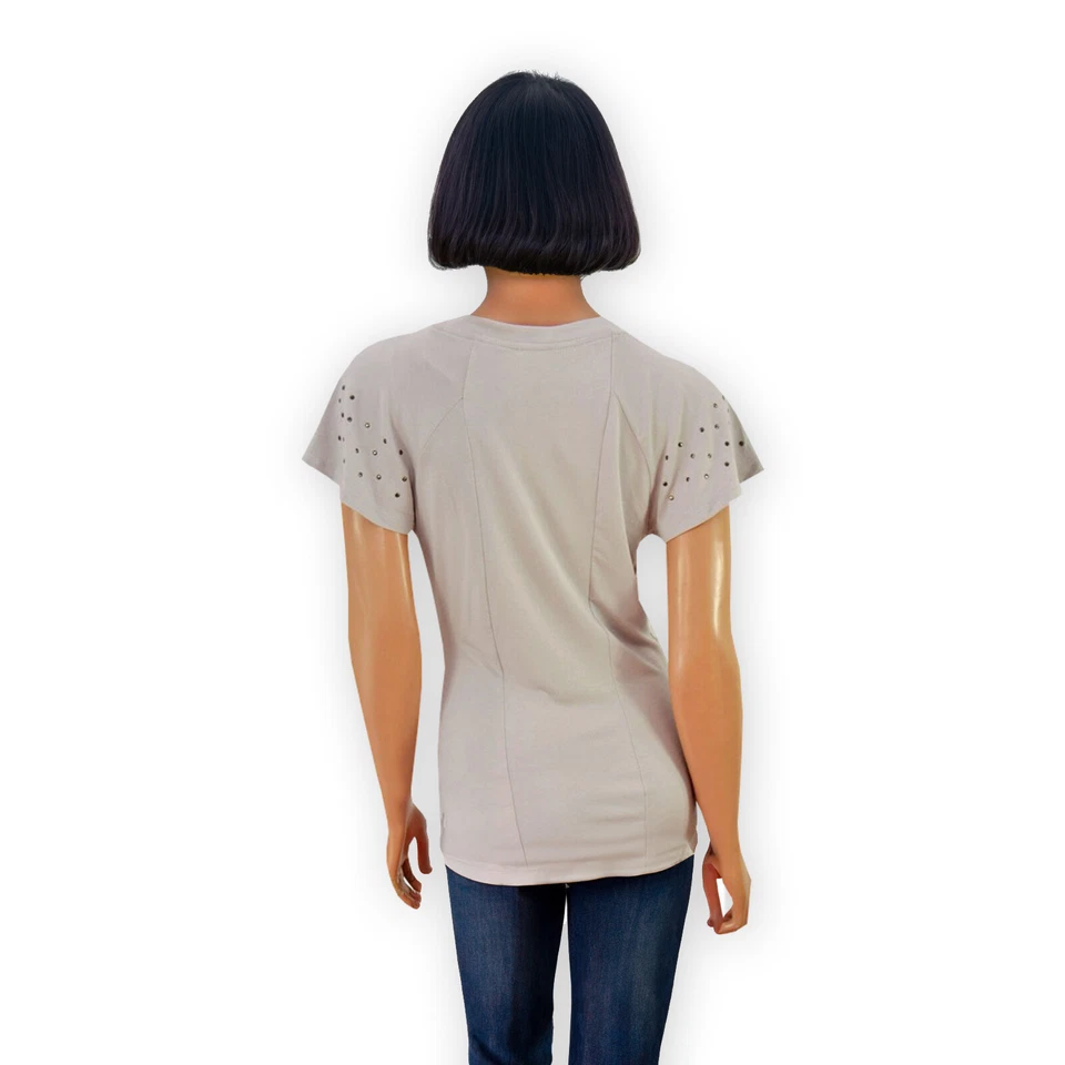 Womens Silver Sequin V-Neck Top - Image 2 of 2