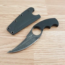 Station IX La Griffe Fixed Knife 3 Sawback Stainless Full Blade Black G10 Handle