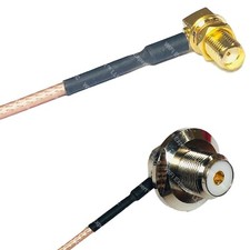 RG316 SMA FEMALE ANGLE to UHF Female Angle Bulkhead RF Cable Rapid-SHIP LOT