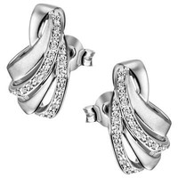 Ohrstecker Mit 46 Zirkonia 925 Silber Rhodiniert 14,1X8,8Mm Ohrringe Ohrschmuck