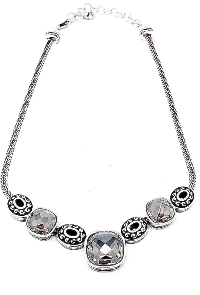 COLLAR DE PIEDRA COMPLETA BRIGHTON VENUS RISE CHAMPAGNE/TAUPE SWAROVSKI CRYS EN MUY BUENA CONDICIÓN+✨VTG Foto 2 de 4