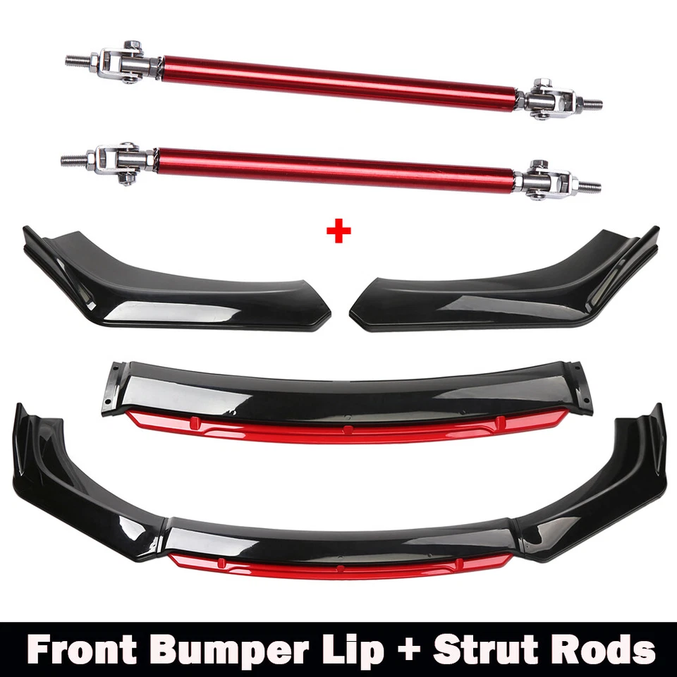 Front Bumper Lip Spoiler Splitter + Strut Rods For Mini Clubman R54 R55 Cooper - image 3 of 4