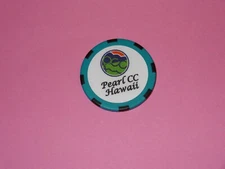 Golf Ball Marker * Pearl Country Club * PCC * Hawaii * NEW * Turq * 1-1/2"x1/4"