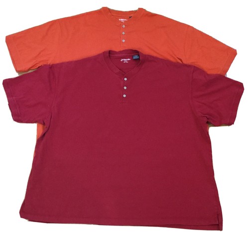 4XL Short Sleeve Henley Shirts Cotton 