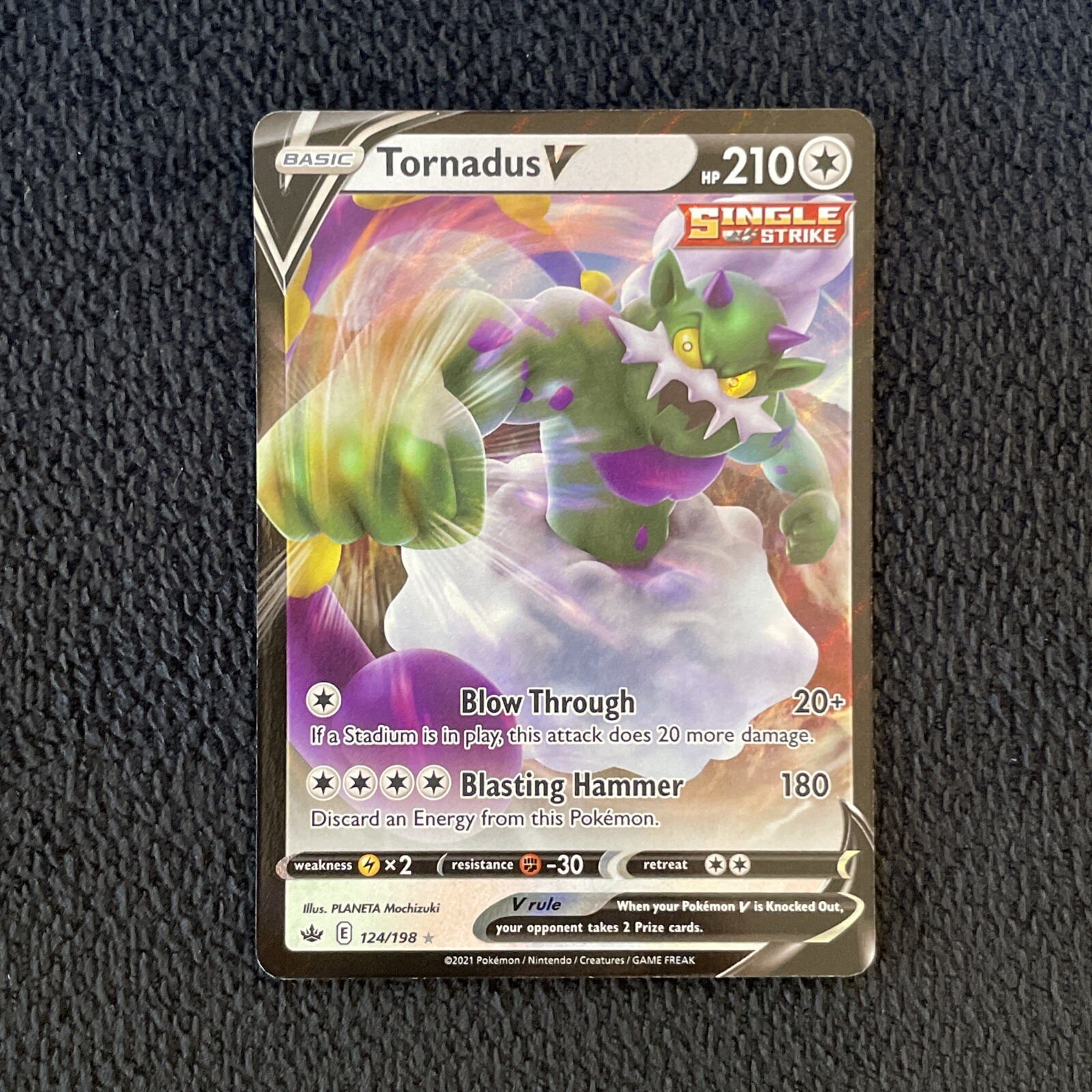 Tornadus V 124/198 - Chilling Reign - Ultra Rare Holo Pokemon Card Near Mint