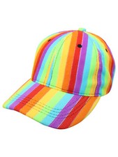RAINBOW STRIPED BASEBALL CAP HAT