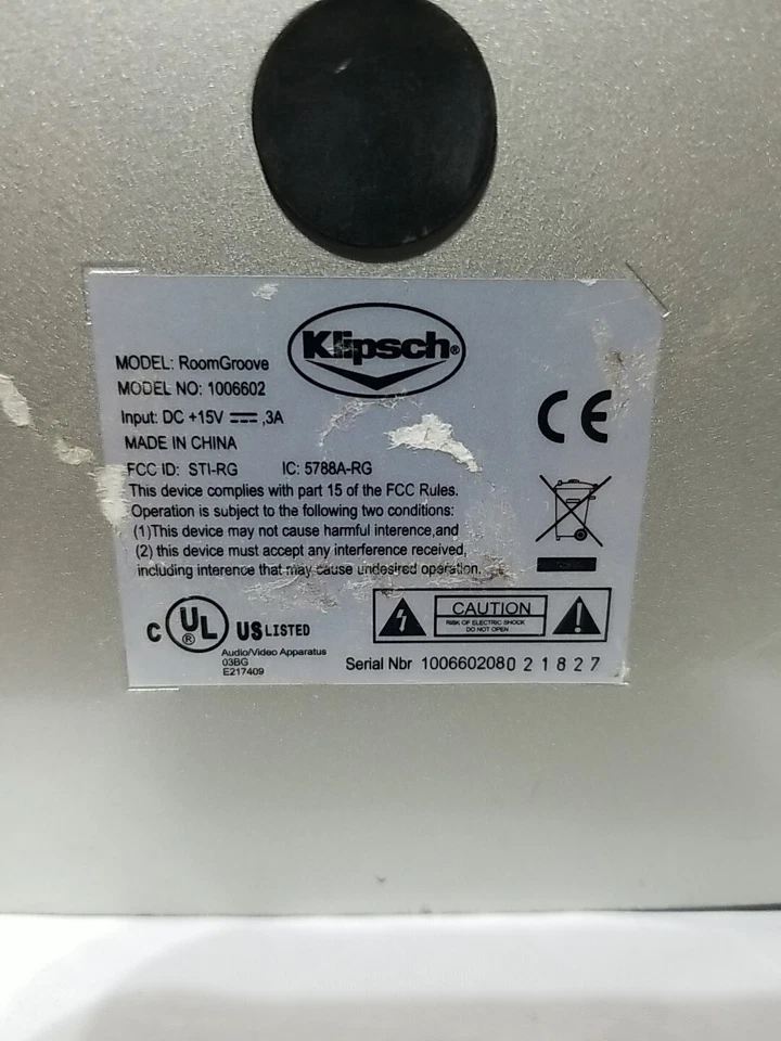 Klipsch RoomGroove Modelo No. Altavoz y base para iPod 1006602 / sin control remoto Foto 4 de 4