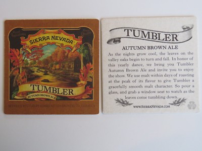 Beer Coaster: SIERRA NEVADA Brewery Tumbler Autumn Brown Ale ~ Chico, CALIFORNIA