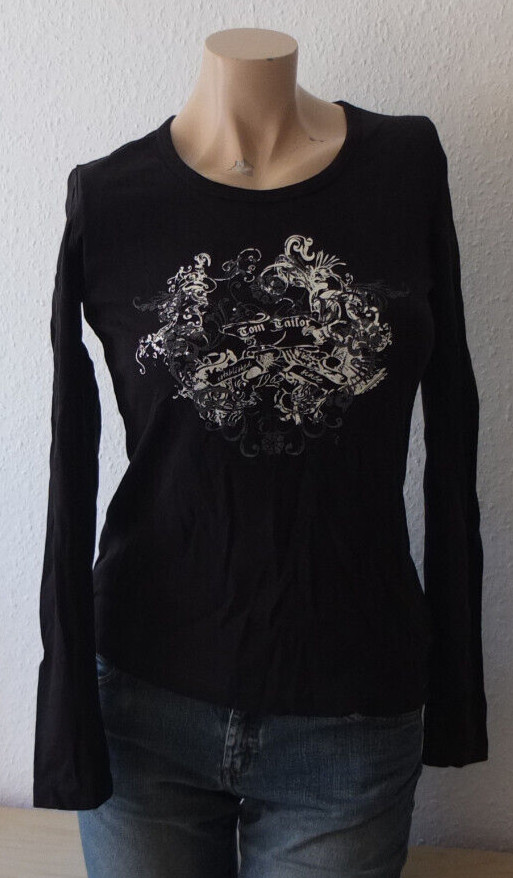 * TOM TAILOR zärtliches LA- Shirt Gr. S 36 TOP Schwarz