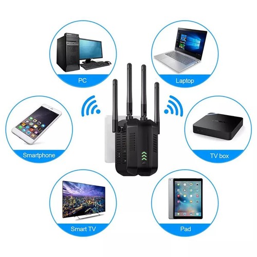 1200Mbps WiFi Signal Extender Range Repeater Booster Internet Amplifier 3 Plug - Picture 9 of 23