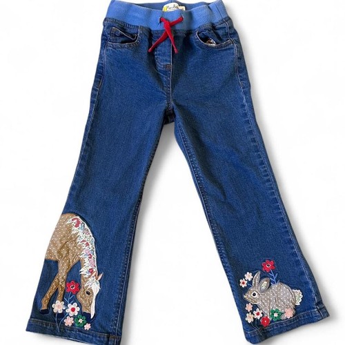 Mini Boden kids' horse and bunny applique jeans, size 5 - Picture 2 of 8