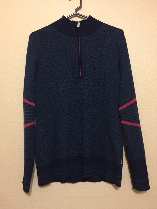 smartwool wool 1/4 zip red sweater