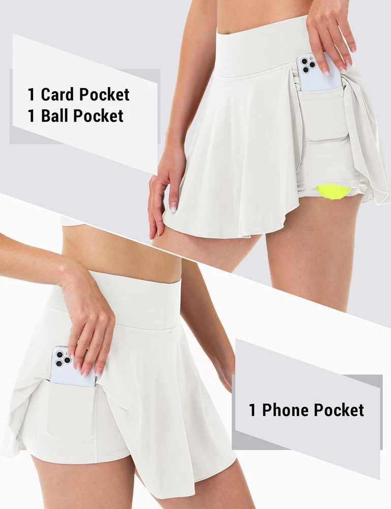 Womens Tennis Skirt Pleated Golf Skirts With Pocket High Waisted Athletic Skorts