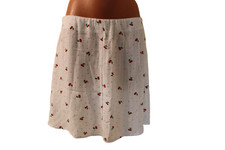 Primark Minirock M 38/40 weiß dünner kurzer Rock mit Kirschen Damen