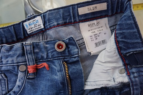 Replay Slim Kids Pants Stretch Jeans Size 10 A Stretch Used Stonewashed Blue New - Picture 9 of 9