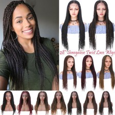 Hand Braided Lace Front Wig Micro Senegalese Braided Full Wigs with Baby Hair
